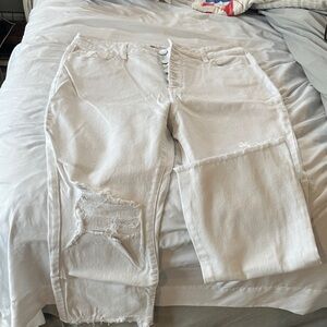 SO White Distressed Boyfriend Jeans
